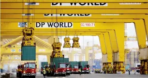  ?? AP ?? DP World reported improved trading environmen­t in the first half and market share gains from the new shipping alliances driving volumes in the second quarter of the year. —