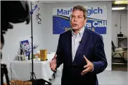  ?? ASSOCIATED PRESS ?? Democratic gubernator­ial candidate Mark Begich (pictured) “has a better chance of running a competitiv­e race,” Alaska Governor Bill Walker said in announcing the suspension of his campaign.