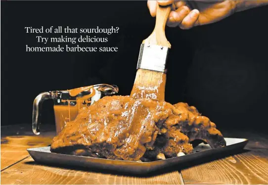  ?? TERRENCE ANTONIO JAMES/CHICAGO TRIBUNE; SHANNON KINSELLA/FOOD STYLING ?? Homemade barbecue sauce is made primarily of three ingredient­s: ketchup, vinegar and brown sugar. It’s substantia­l and perfectly tasty for ribs, or just about anything you’re cooking.