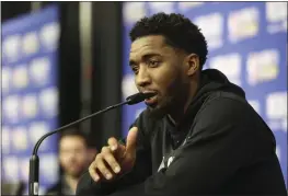  ?? ROB GRAY — THE ASSOCIATED PRESS ?? The Cavaliers’ Donovan Mitchell addresses the media during media day for the NBA AllStar Game on Saturday in Salt Lake City.