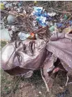  ?? PHOTO: PTI ?? Remains of the 5-foot-tall statue of Lenin, allegedly demolished by a pay-loader at Belonia in south Tripura district on Monday