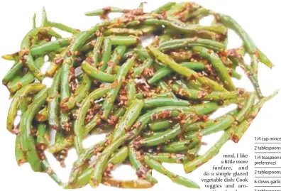  ?? AP PHOTO ?? Garlic green beans from a recipe by Melissa d’arabian.