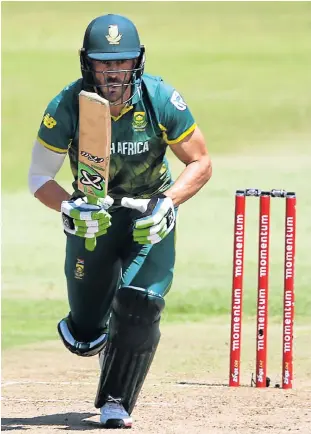  ?? Picture: ANESH DEBIKY/GALLO IMAGES ?? BIG WHACK: Faf du Plessis was his side’s top scorer yesterday