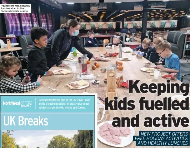  ??  ?? Youngsters make healthy lunches at an Active Tameside holiday camp