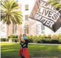  ?? U-T FILE ?? A Black Lives Matter flag in front of the County Administra­tion Building.