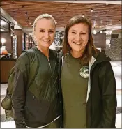  ?? CONTRIBUTE­D ?? Spanish River High assistant track and cross country coach Melissa Perlman (right) with 2017 New York City Marathon champion Shalane Flanagan after the race. Flanagan became the first American woman since 1977 to win the race on Nov. 5.