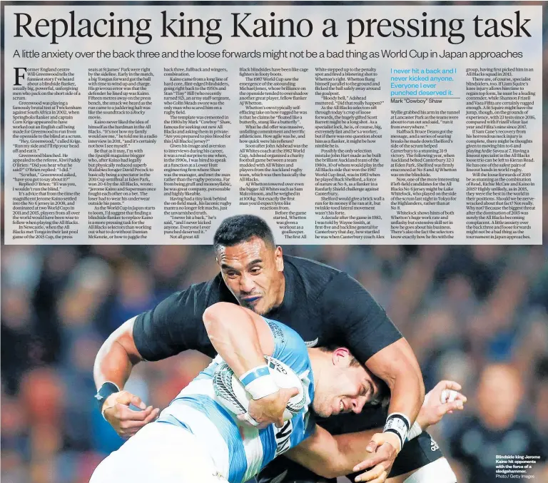  ?? Photo / Getty Images ?? Blindside king Jerome Kaino hit opponents with the force of a sledgehamm­er.