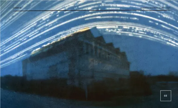  ??  ?? This solargraph made in Glastonbur­y, England, covers a six- month period, from summer solstice to winter solstice in 2015. A 35 mm film canister was used for the pinhole camera. 03