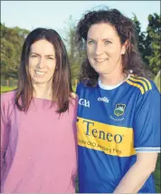  ?? (Pic: John Ahern) ?? Marion O’Brien and Brid Seymour, who made a big impression at the ‘Mothers & Others’ ladies football training session held in O’Connell Park, Mitchelsto­wn.