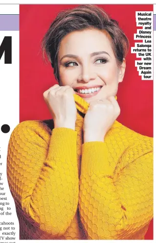  ?? ?? Musical theatre royalty and Disney Princess Lea Salonga returns to the UK with her new Dream Again tour