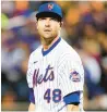  ?? AP ?? The Mets’ Jacob deGrom reacts after giving up a solo home run to the Padres’ Trent Grisham on Oct. 8.