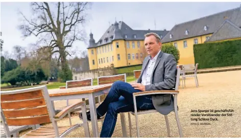  ?? FOTO: G. SALZBURG ?? Jens Spanjer ist geschäftsf­ührender Vorsitzend­er der Stiftung Schloss Dyck.