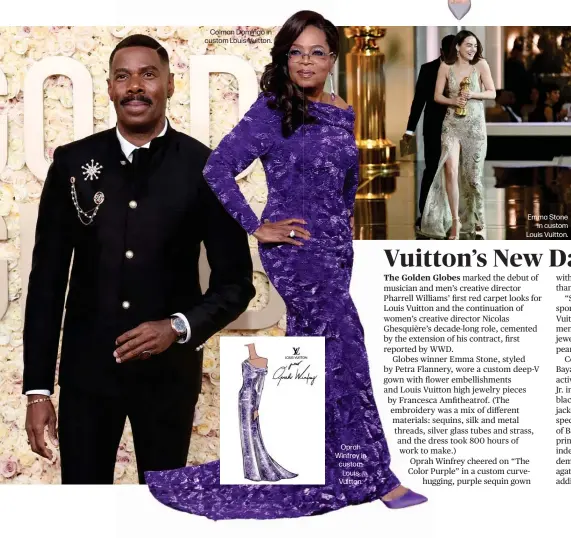  ?? ?? Colman Domingo in custom Louis Vuitton.
Oprah Winfrey in custom Louis Vuitton.