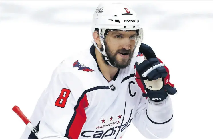  ?? GETTY IMAGES ?? As Alex Ovechkin goes, so do the Capitals. The Washington captain has been a force in this year’s NHL playoffs. See nationalpo­st.com for coverage of Sunday’s game.