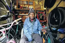  ??  ?? Puleng Solomon Masemene, the founder of Masemene’s Bicycle Shop in Diepkloof Zone 5, Soweto, started fixing bicycles in the 1940s.