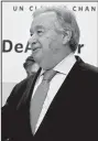  ?? AP/PAUL WHITE ?? U.N. Secretary-General Antonio Guterres, shown arriving Sunday at an internatio­nal climate conference in Madrid, Spain, said the lack of “political will” is hampering efforts to combat global warning.