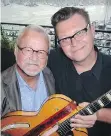  ??  ?? CDI founding CEO Colin Brown will study blues with Paul Pigat who codesigned the 6193 Gretsch Synchro Club guitar they’re toting.