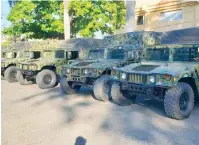  ?? FUENTE EXTERNA ?? Parte de los vehículos militares enviados a SFM.
