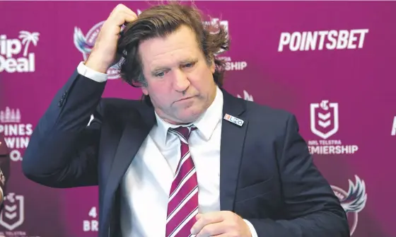  ?? ?? Veteran Manly coach Des Hasler received his marching orders from the club on Thursday.