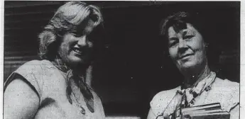  ??  ?? Librarians Jane Hobbs (left) and Sue Langhorne outside the library following the incident.