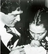  ??  ?? From top The Clintons with daughter Chelsea and her husband Marc Mezvinsky after their grandson Aidan was born, 2016; with a week-old Chelsea, 1980