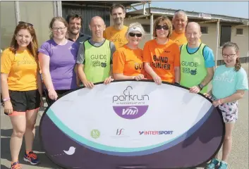  ??  ?? Caroline Lynch (Tralee Parkrun), Joan Ryan (V.I.R. Ambassador), John Dier (event director), Ian O’Grady (Guide), Andy Herring, Noeleen Condron (Guide), Karen Kealy (Carlow Town Parkrun), Stuart Vanderblia­ke (South East Ambassador Parkrun), Nicky Foley...