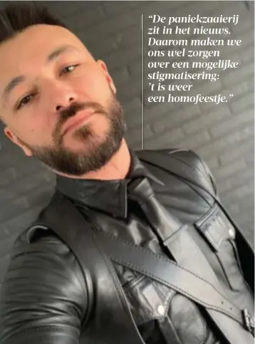  ?? FOTO RR ?? Gael Leung Chong Wo werd in 2020 op Darklands verkozen tot Mister Leather Belgium.