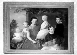  ??  ?? In this painting, the young girl (third left) is believed to be Annie Palmer.