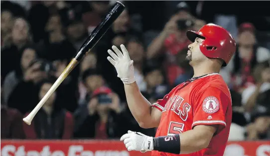  ?? CHRIS CARLSON/THE ASSOCIATED PRESS ?? Thanks to the steroid era, not much attention is being paid to Los Angeles Angels slugger Albert Pujols reaching the 600-home run milestone.