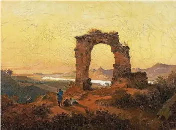  ?? REPRO: HAUS KOEKKOEK ?? Andreas Achenbach (1815-1910): Blick vom Rolandsbog­en auf das Rheintal, 1833 Öl auf Leinwand.