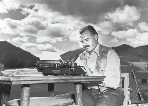  ?? LLOYD ARNOLD/GETTY IMAGES ?? ■
Clean lines, always: Ernest Hemingway in a picture dated 7th October, 1939. He disapprove­d of this photograph saying, “I don't work like this.”