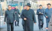  ?? REUTERS ?? North Korean leader Kim Jongin inspects a newly establishe­d Pyongyang trackless trolley factory.