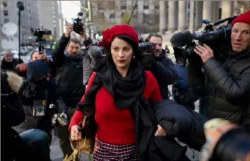  ?? John Minchillo/Associated Press ?? Sarah Ransome, an alleged victim of Jeffrey Epstein and Ghislaine Maxwell, arrives to the courthouse for the start of Ms. Maxwell’s trial Monday in New York. Another alleged victim, using the name Jane, took the stand Tuesday in the trial.