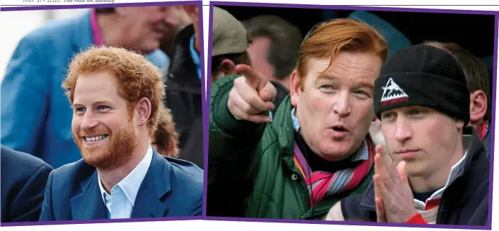  ??  ?? TRUSTED MENTOR: Mark Dyer with William at a 2005 rugby match and, left, with Harry at a 2016 concert