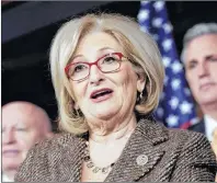  ?? AP PHOTO/J. SCOTT APPLEWHITE ?? In this March 10 file photo, House Budget Committee Chair Rep. Diane Black, R-Tenn., speaks on Capitol Hill in Washington. House Republican­s this week unveiled a budget that makes deep cuts in food stamps and other social safety net programs while...