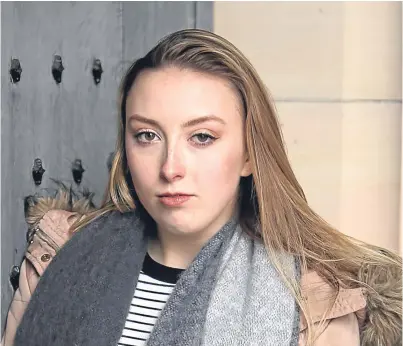  ?? Pictures: Kris Miller. ?? Ellie Crozier, younger sister of Dunblane victim Emma, was invited to address the protest by St Andrews students calling for stricter gun controls in the United States.