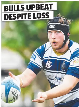  ?? Picture: ZAK SIMMONDS ?? ON FIRE: Brothers player Blair Morgan in action against Charters Towers.