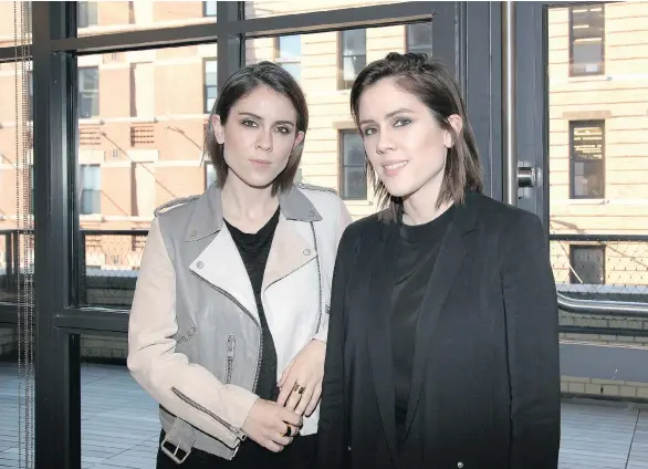  ?? DONALD BOWERS/GETTY IMAGES FOR SAMSUNG ?? Tegan and Sara say they are still fighting being an “outside” act despite all their success in the music business.