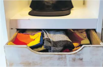  ??  ?? Musty smells in your drawers will transfer to your clothes. Stuff the drawers with crumpled newspapers sprinkled with vinegar and leave it for a few days to absorb the bad odour. Silica gel packs will also help keep the drawer dry.