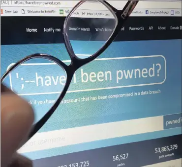  ?? PHOTO: SIMPHIWE MBOKAZI / ANA ?? The Have I been pwned? website, a free resource for anyone to check if they may have been put at risk due to an online account of theirs having been compromise­d in a data breach, was created by Troy Hunt.