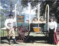  ?? COURTESY MICHAEL AND CHERYL NELSON ?? When Michael and Cheryl Nelson of Columbia Soda Works and Columbia Diggins Extract Company showcase their signature sarsaparil­la syrup at festivals, they bring a suitably authentic vehicle to serve as the backdrop.