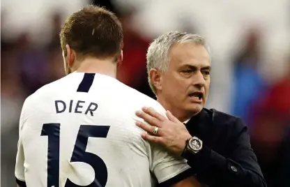  ?? Bild: John Walton/tt/arkiv ?? José Mourinho kramar om Eric Dier.