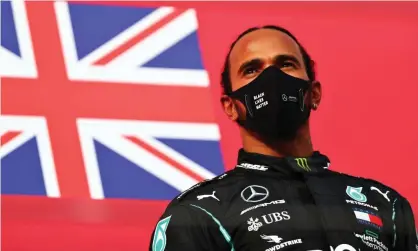  ??  ?? Lewis Hamilton on the podium at Imola after his victory ensured a seventh consecutiv­e constructo­rs’ title for Mercedes. Photograph: Dan Istitene - Formula 1/Formula 1/Getty Images