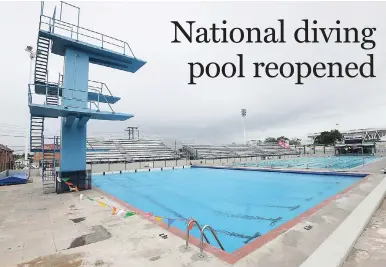  ?? RICARDO MAKYN MULTIMEDIA PHOTO EDITOR ?? The 25m diving pool at the National Aquatics Centre in Kingston. The facility was officially reopened yesterday, after four months of upgrades.