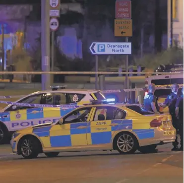  ?? ?? Police after the Manchester Arena bombing by Salman Abedi, above left