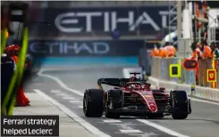  ?? ?? Ferrari strategy helped Leclerc
