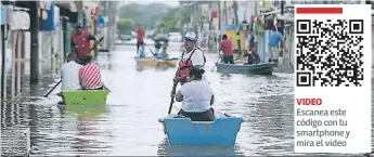  ?? Afp/efe ?? VIDEO Escanea este código con tu smartphone y mira el videoAnoch­e el ojo del huracán tocó tierra en la zona de Escuinapa, en el estado de Sinaloa, donde la lluvia previa a la llegada del ciclón dejaba calles inundadas. El Sistema de Desarrollo Integral de la Familia de Sinaloa distribuyó 53 toneladas de víveres para atender a las personas de los albergues. Nayarit y Sinaloa están en alerta roja.