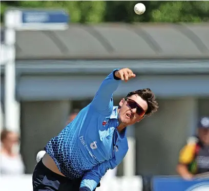  ?? David Rogers/getty Images ?? Alex Russell bowls during the Royal London Cup match between Northampto­nshire and Glamorgan