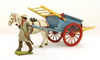  ??  ?? ▲ The first vehicle Britains released for the Home Farm was the tumble cart with carter. Photo: Evert Nijssen