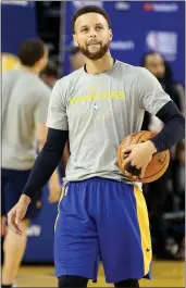  ?? ANDA CHU — BAY AREA NEWS GROUP, FILE ?? The Warriors’ Stephen Curry walks across the court during a June 2019 practice at Oracle Arena in Oakland.